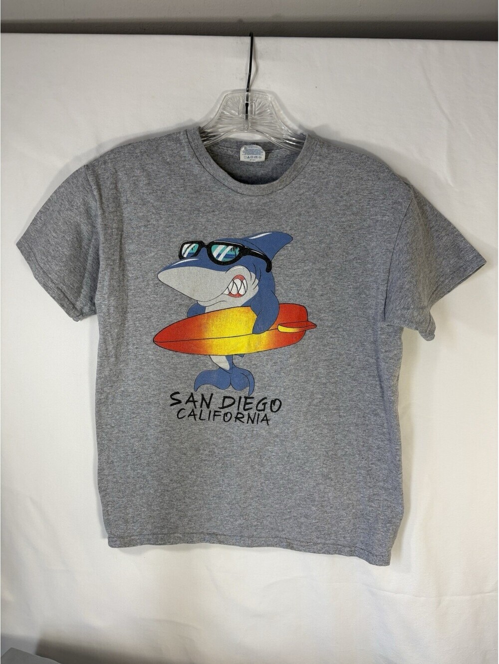 VTG Y2K San Diego Shark Surf T Shirt Youth L Delta Pro Weight California